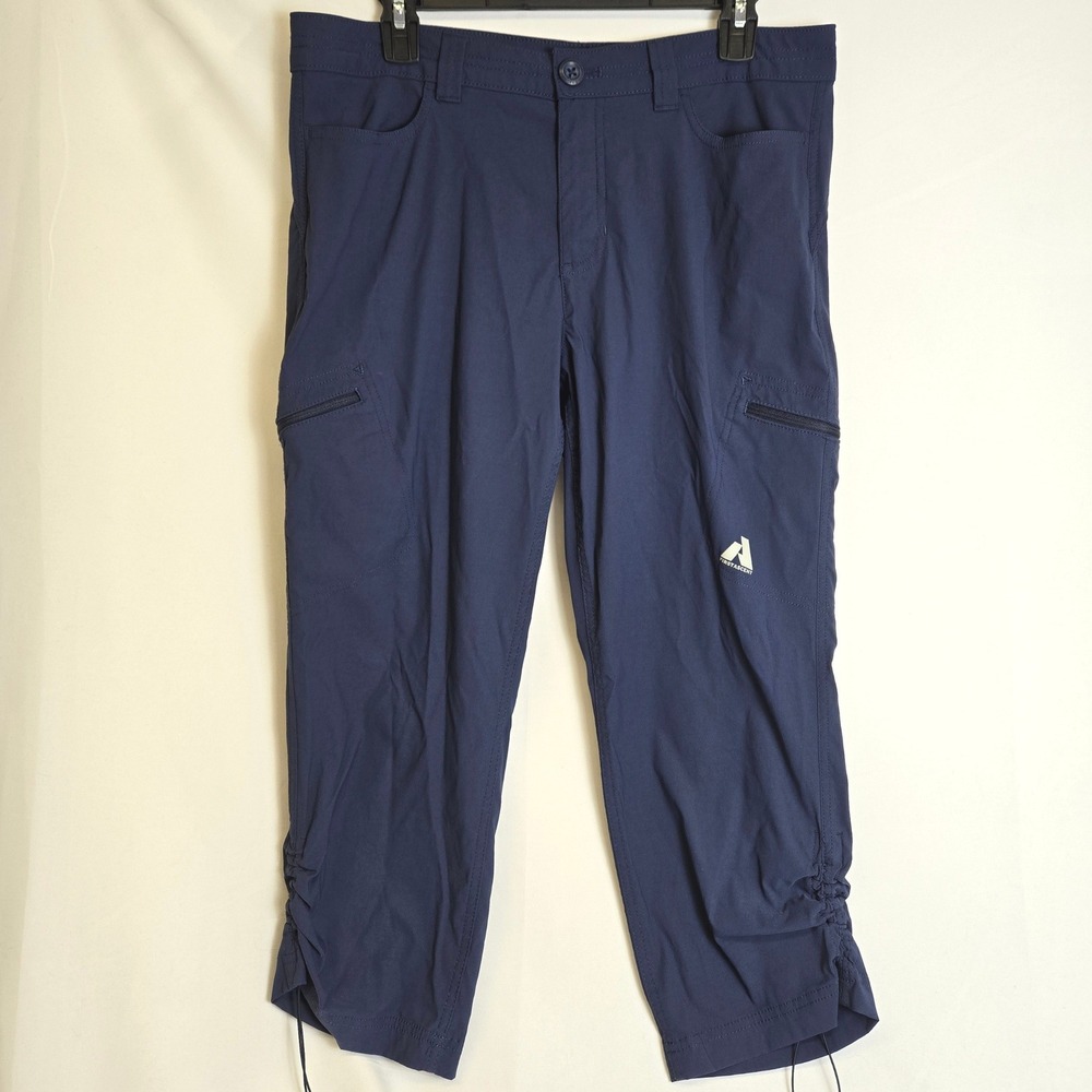 Eddie Bauer First Accent Guide Pro Capri Pants Gorpcore Hiking Navy Blue T8 Tall